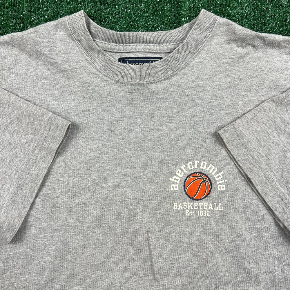 Vintage Abercrombie Razorbacks Athletics Basketball T-Shirt Mens XL Gray Y2K